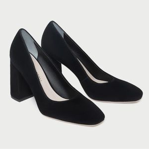 Loeffler Randall Rue Black Heeled Suede Pumps